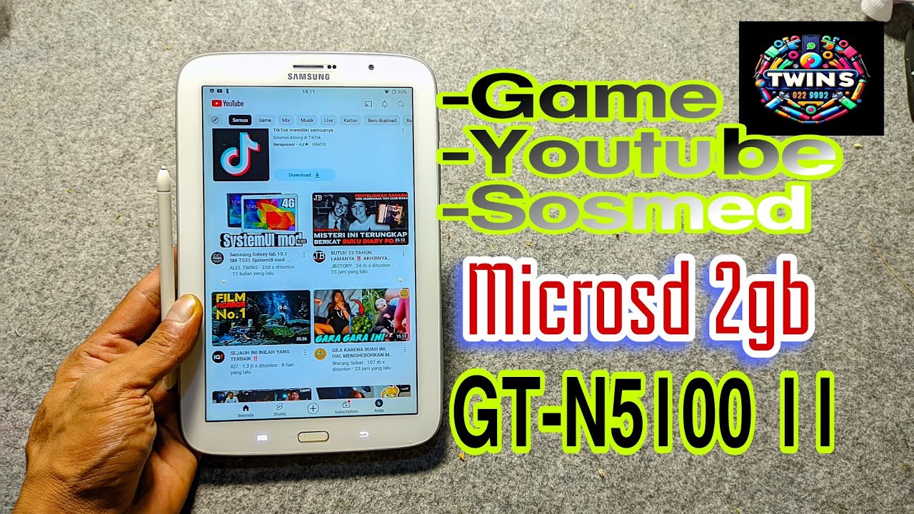 Samsung tab Jadul Bisa putar Youtube lagi 🔁 GT-N5100 up os 11 KOH AGUSTINUS Surabaya