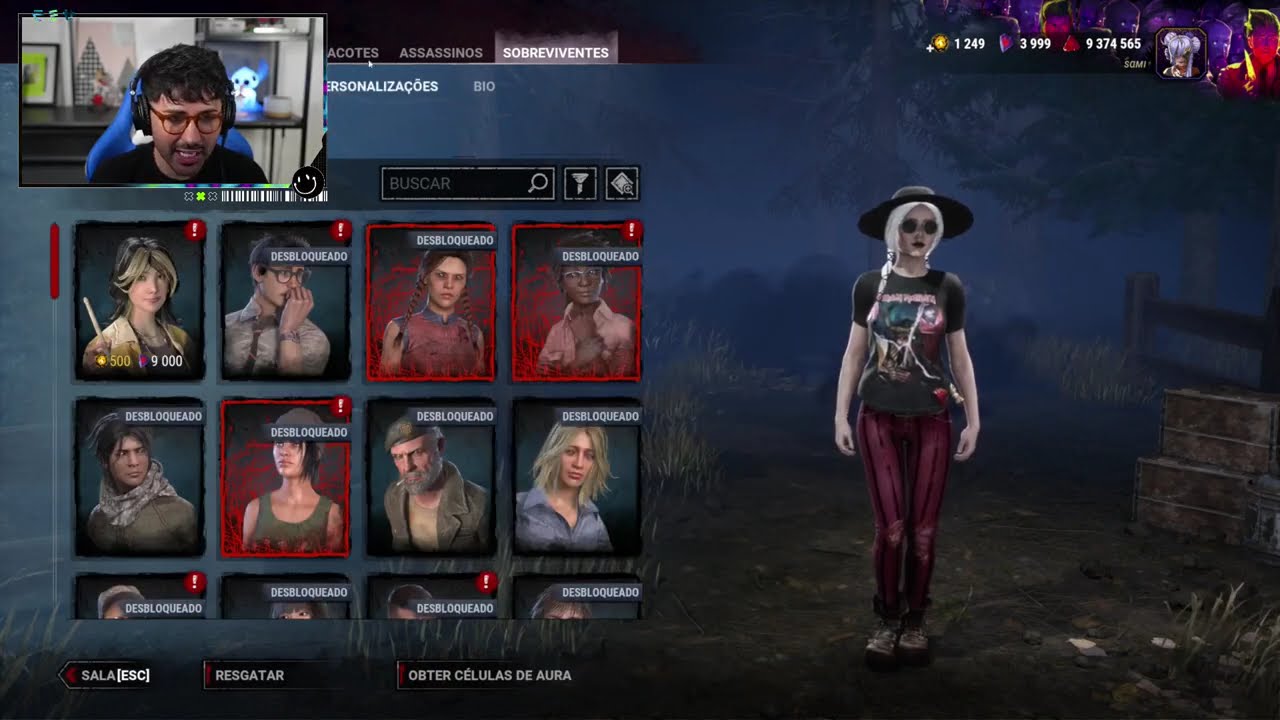Samira Close jogando DBD e Fortnite