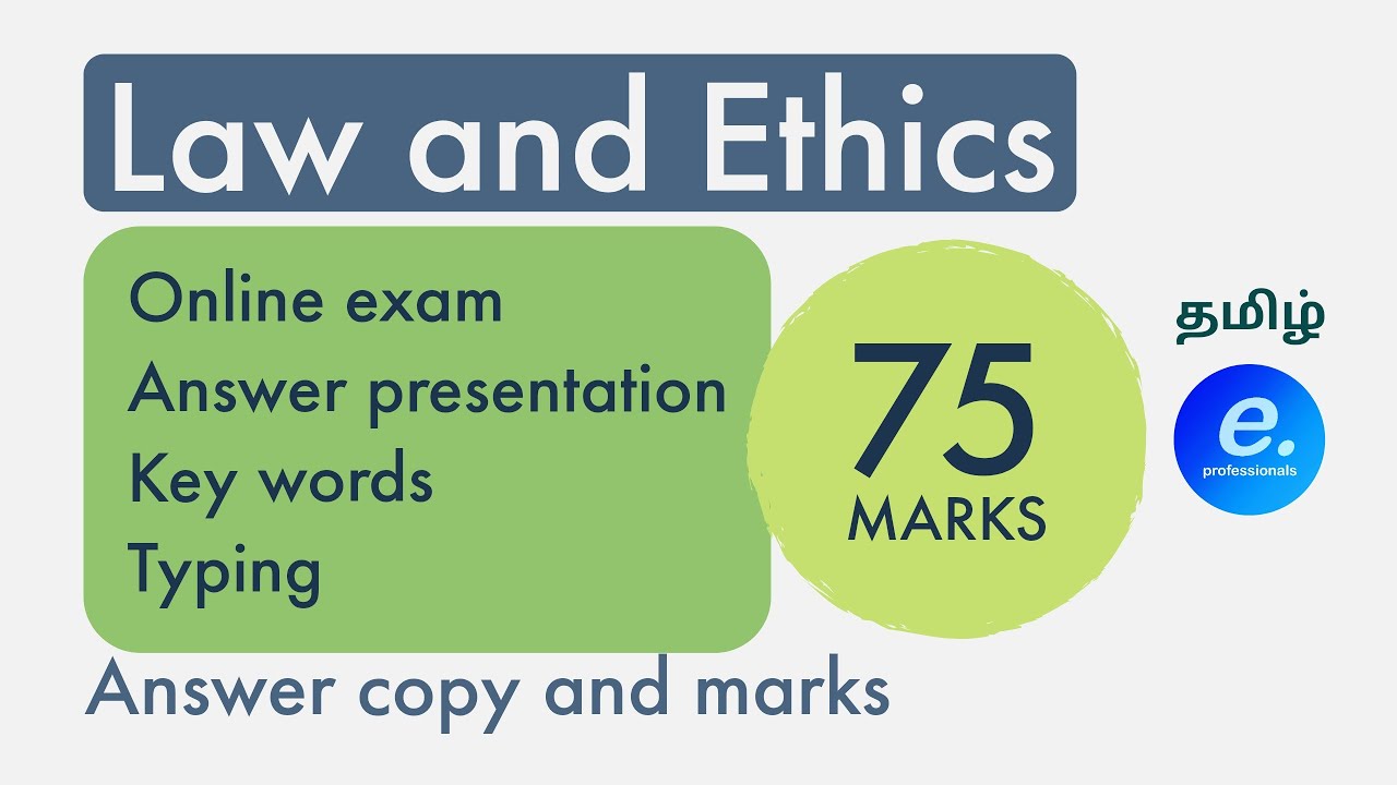 Law & Ethics Online Exam Presentation - 75 Marks Answer Sheet Copy CMA
