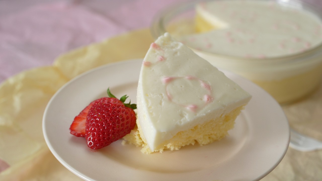 Scoop Yogurt Cheesecake made with cheese steamed bread チーズ蒸しパンで作るクリチもゼラチンもいらないスコップヨーグルトチーズケーキ