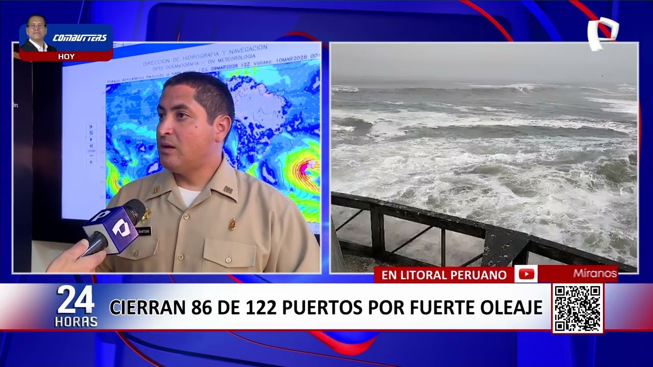 CIERRAN 86 DE 112 PUERTOS DEL LITORAL PERUANO TRAS FUERTE OLEAJE