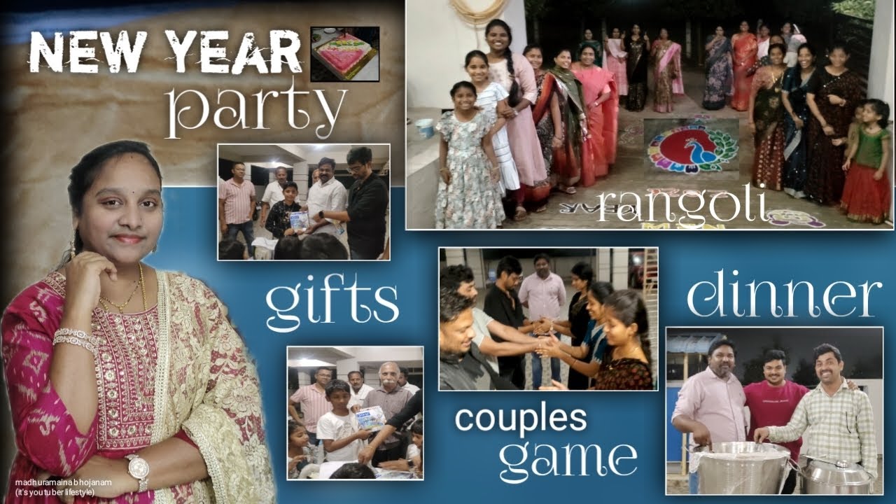 New year party in our apartments | don't miss the fun in video| madhuramaina bhojanam 