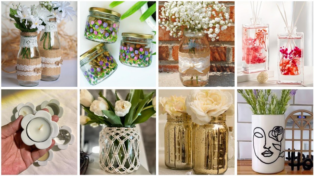 أفكار 💡 عندك برطمانات اصنعي اجمل منظمات وديكورات لبيتك بأقل تكلفة  #diy #craft #idea#handmade