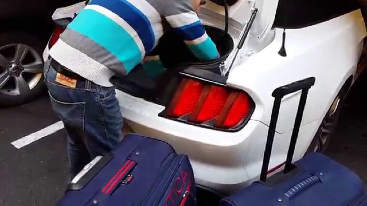 Ford Mustang convertible boot (trunk size).