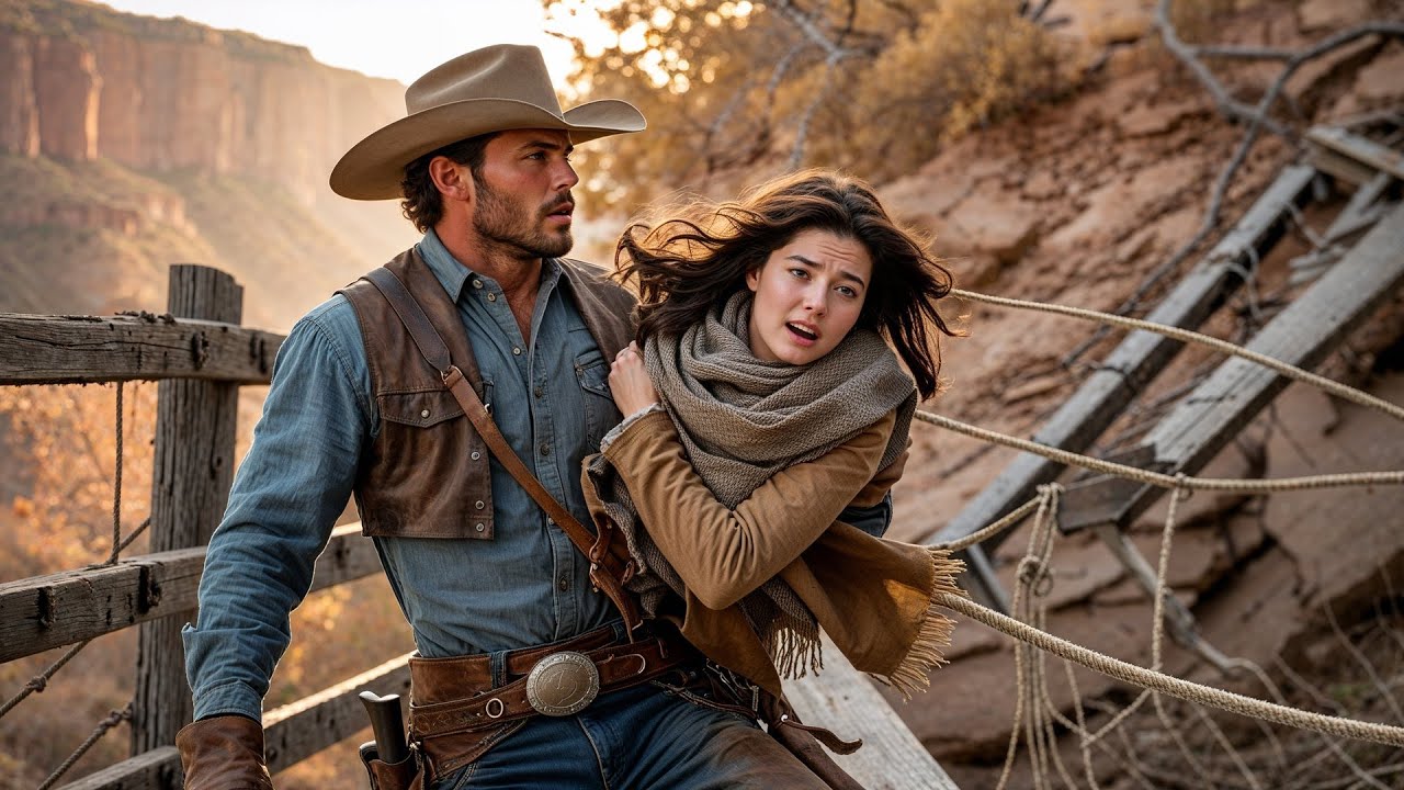 The Bridge Collapsed While She Was Crossing, A Cowboy Caught Her Before She Fell