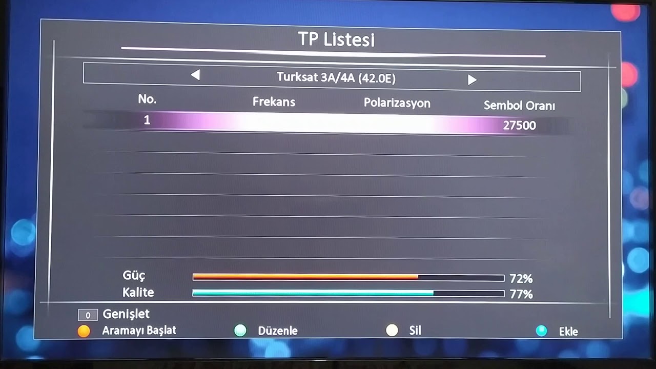 Türksat 4A kanal arama işlemi ,Şebeke arama işlemi Hiremco gt v8