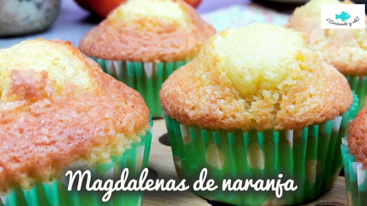 MAGDALENAS caseras de NARANJA 🍊 Receta fácil. #magdalenas #magdalenascaseras #magdalenasdenaranja