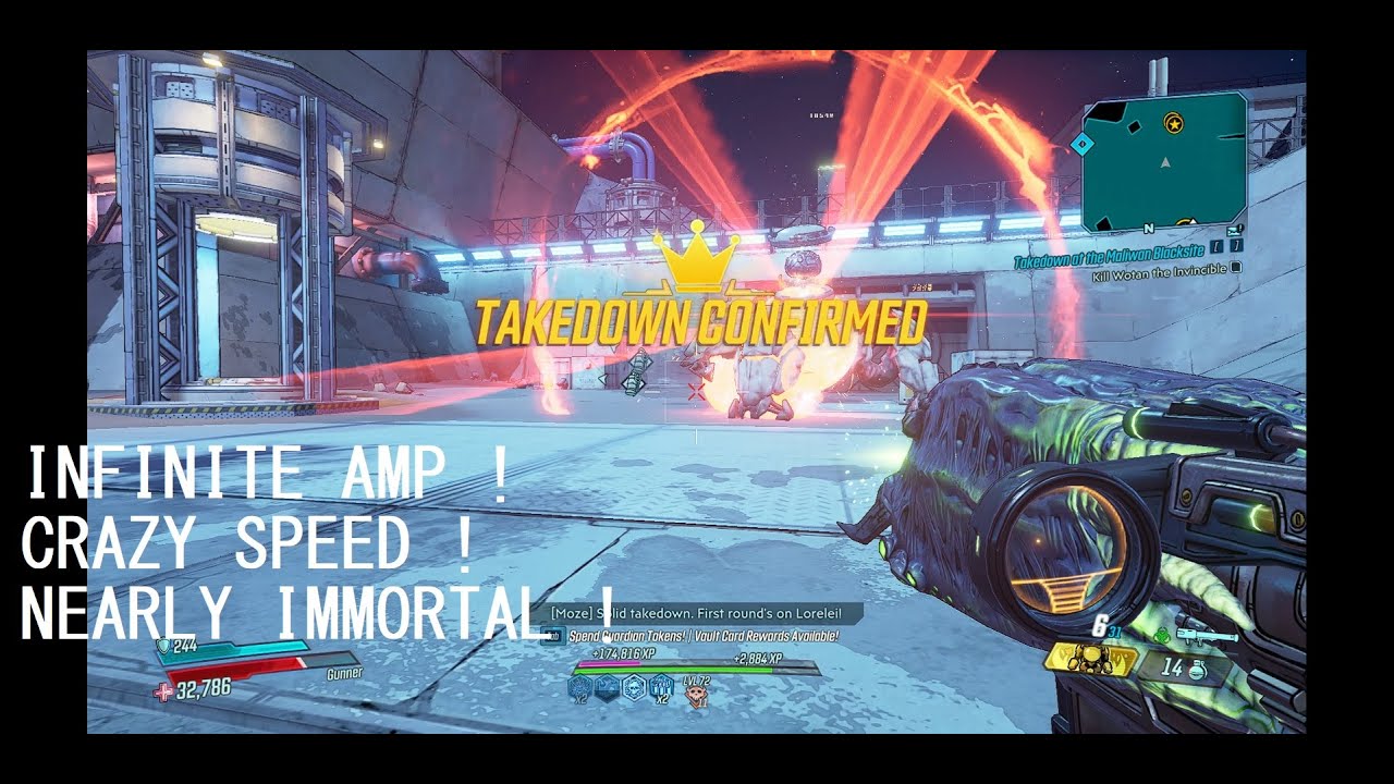Borderlands 3 - Amp Moze build vs True Maliwan Takedown -5'10-  TMTD raid solo Speedrun / Time Trial