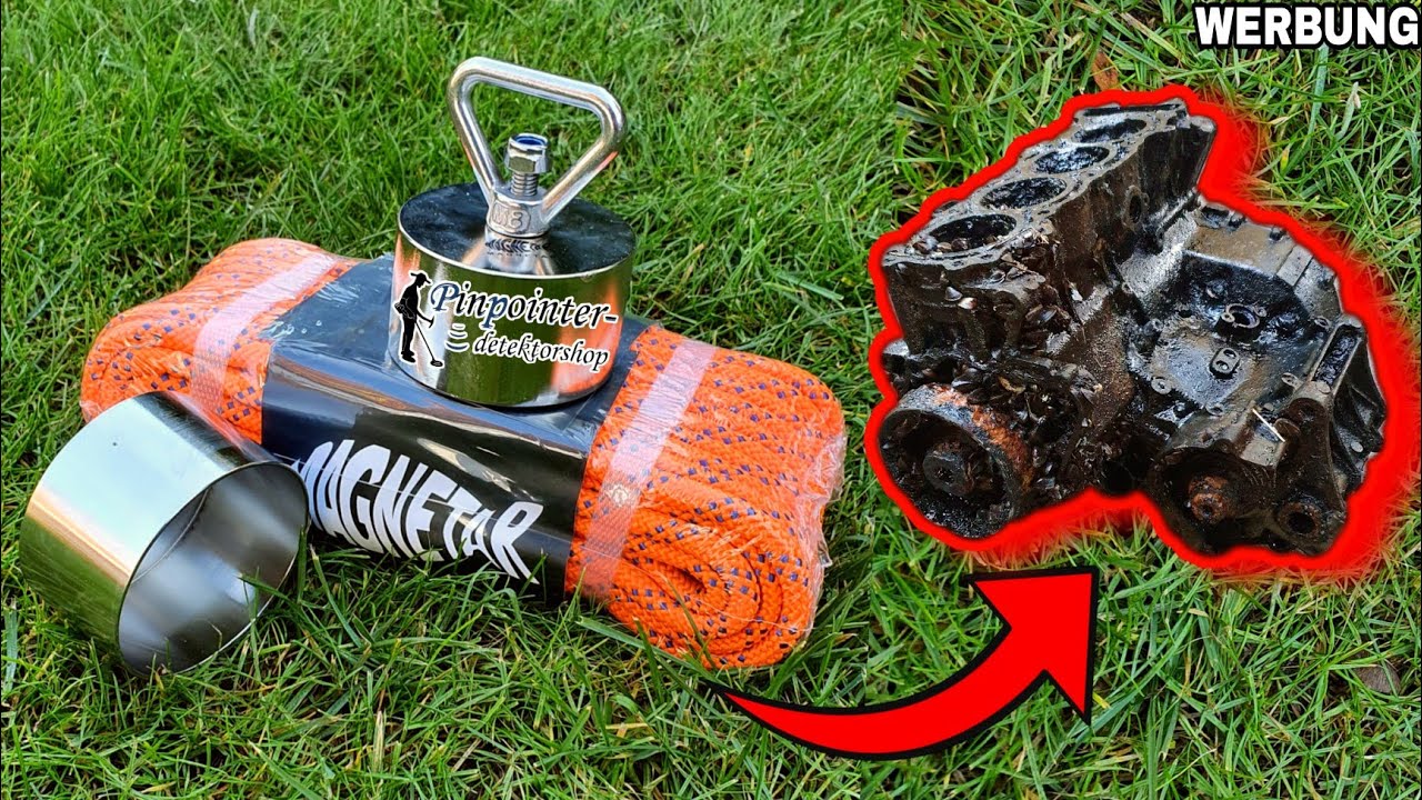 Wird der MOTORBLOCK 🚗 geborgen? | Preis-Leistungs Stärkster Magnet | Pinpointer-Detektorshop Werbung