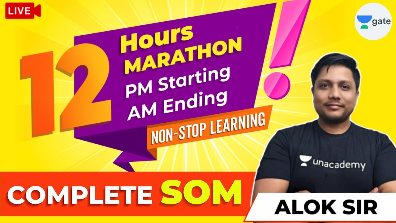 12 Hours Mega Marathon | Complete SOM (Strength of Material) in ONE Session | 12 PM   -    12 AM