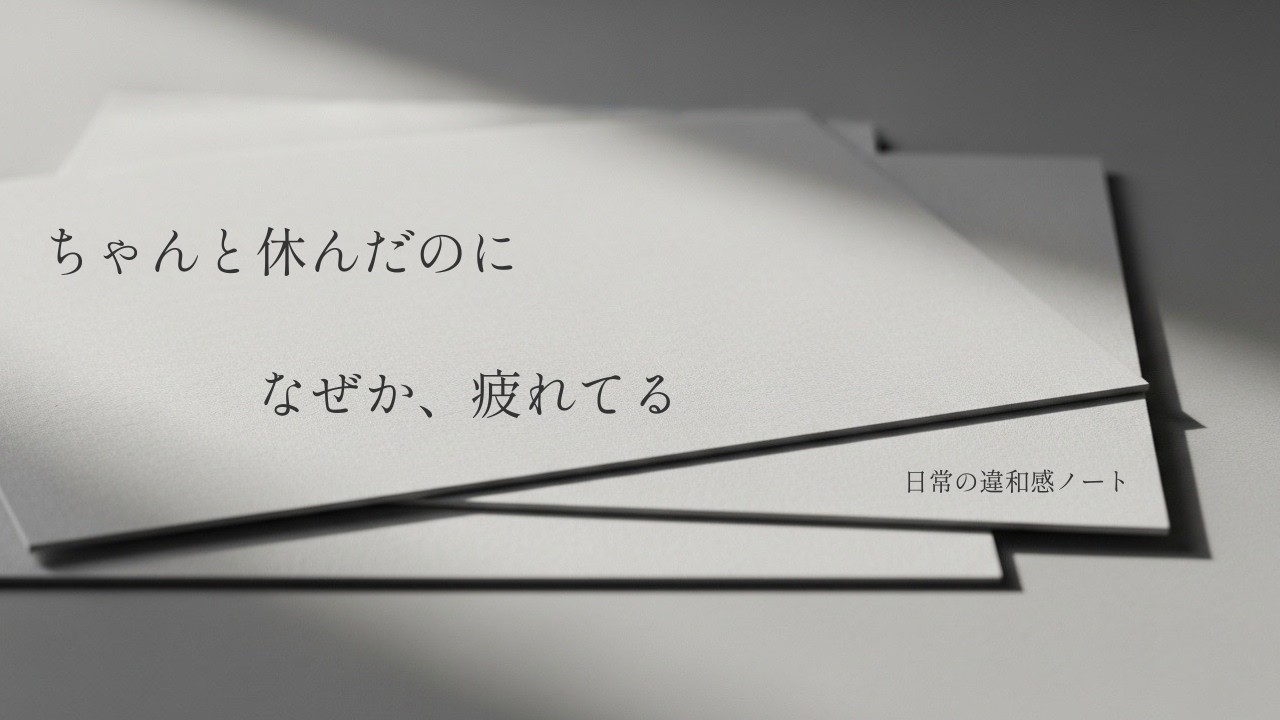ちゃんと休んだのに、なぜか疲れが残る時｜日常の違和感ノート#5