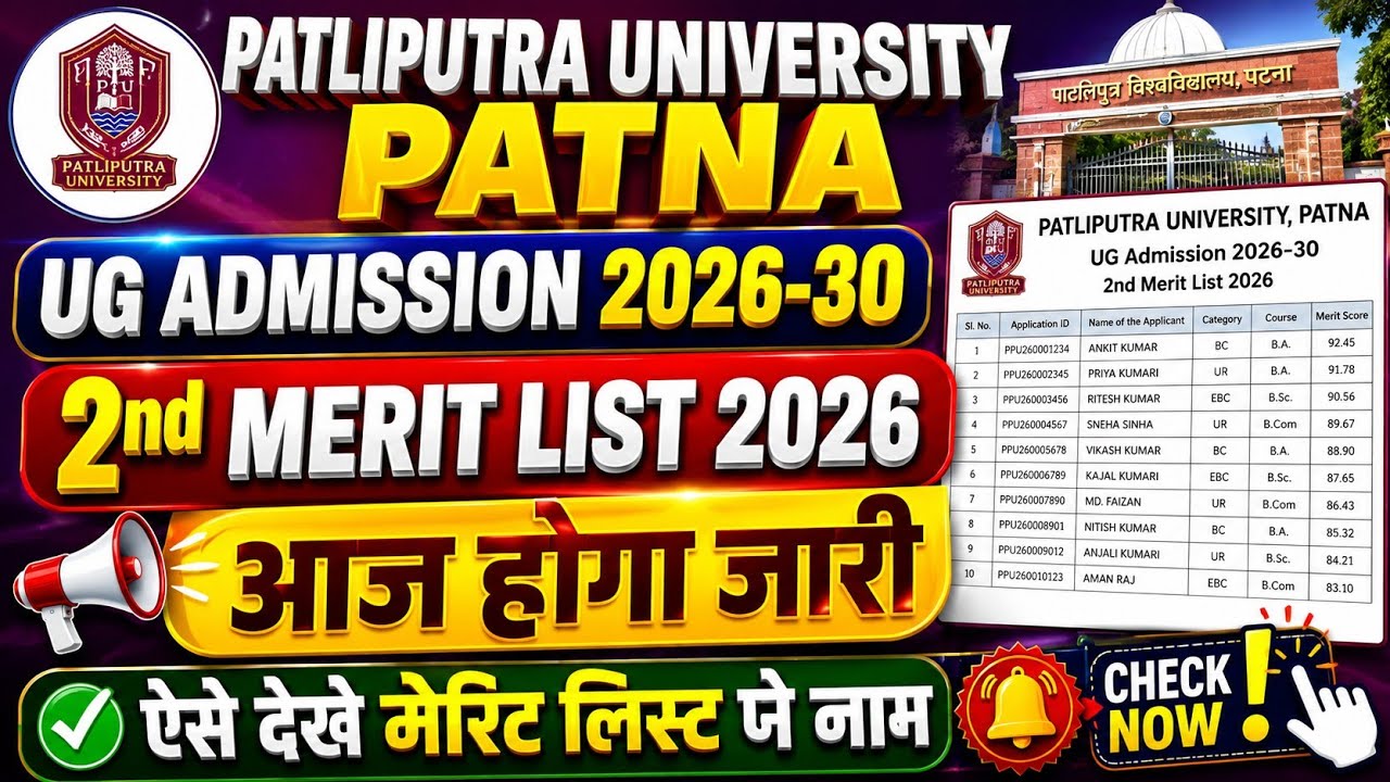 PPU 2nd Merit List Kaise Dekhe 2026 | PPU Second Merit List Kab Aayega? | PPU Admission New Update