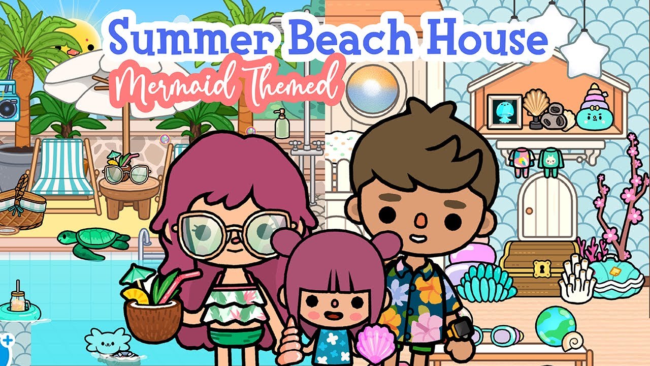 Cute SUMMER BEACH House with Mermaid Themed 🏠 TOCA BOCA House Ideas | Toca Life World