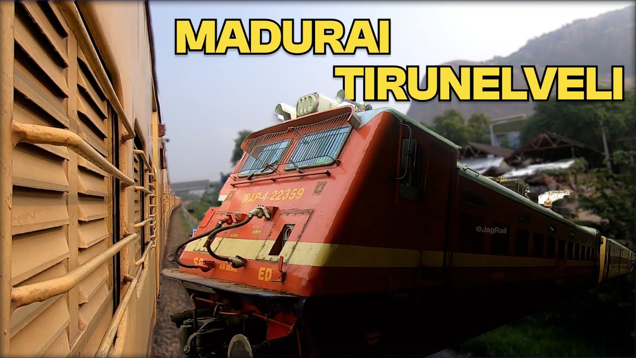 Madurai - Tirunelveli WAP4 ICF Single Line Train Journey