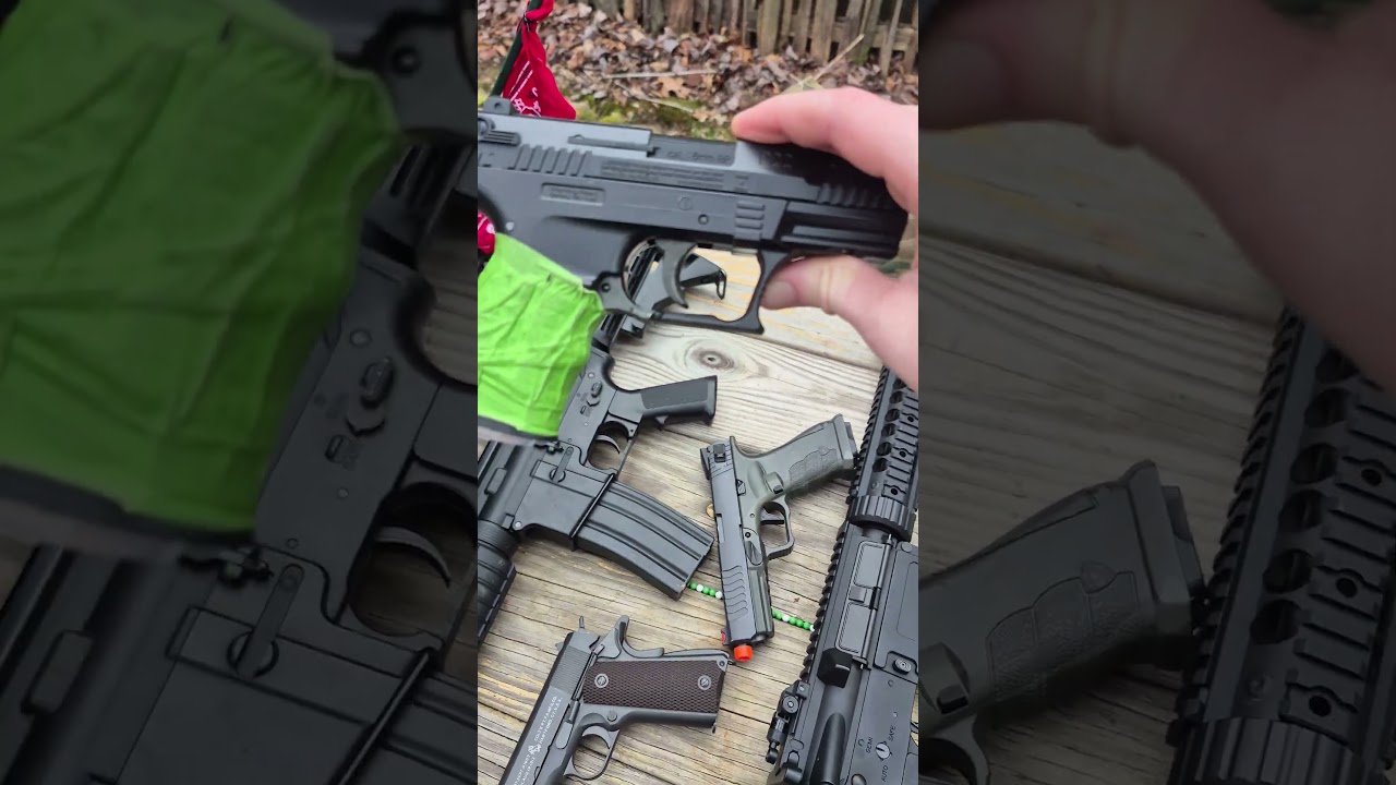 Airsoft guns and gear before the battle! 🔫