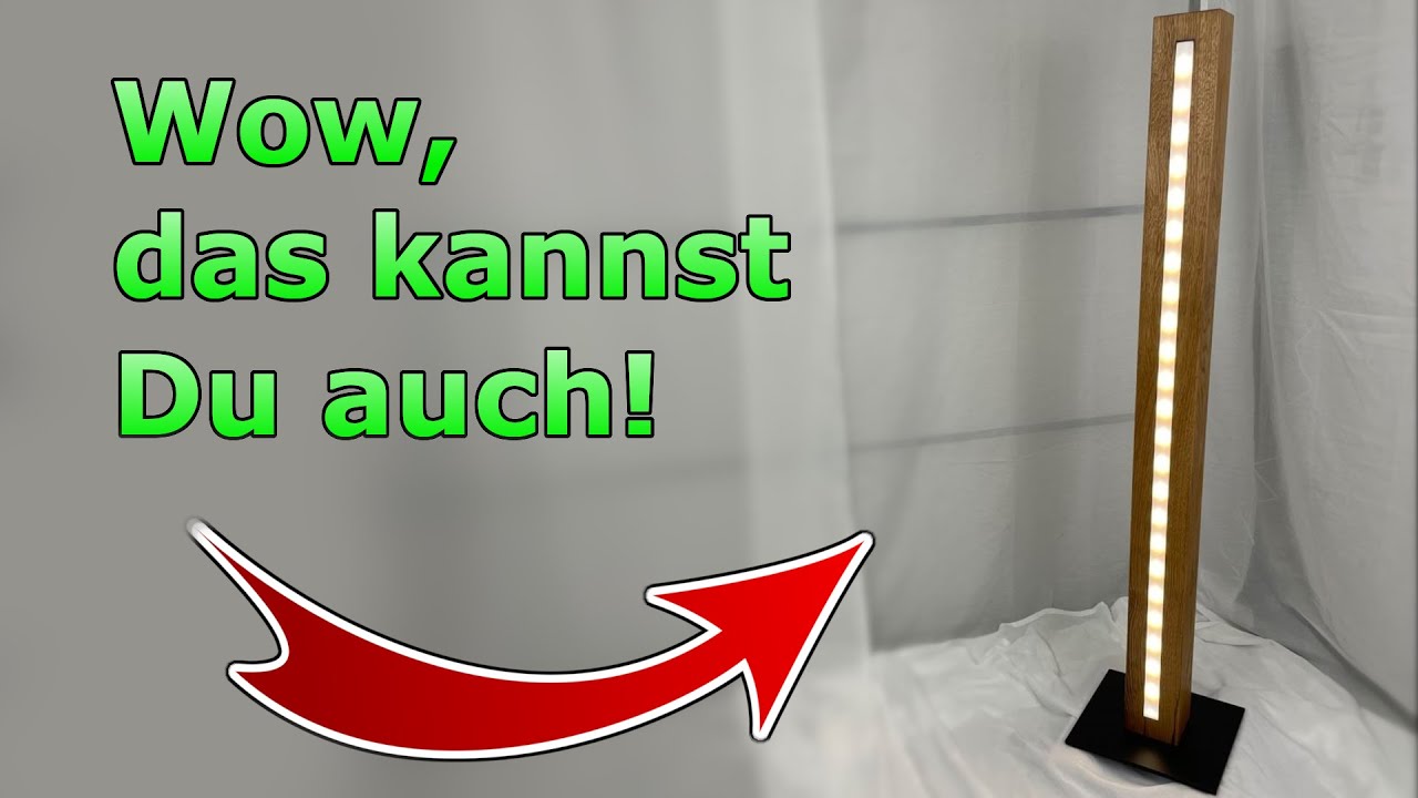 Eine moderne Stehlampe lieber selbst bauen, als viel Geld auszugeben.