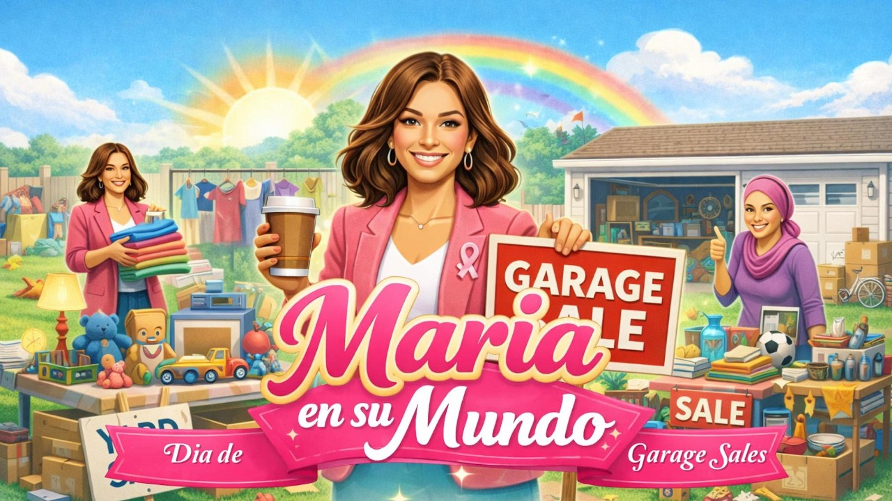 Llore en una venta de garage.