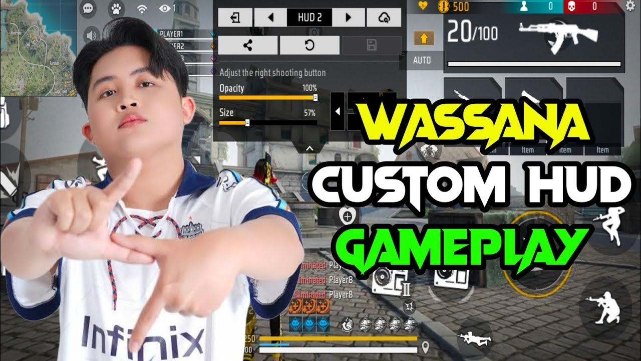 WASSANA CUSTOM HUD GAMEPLAY #wassana #ffcustomhud #buriramunitedesports  #2fingercustomhud 