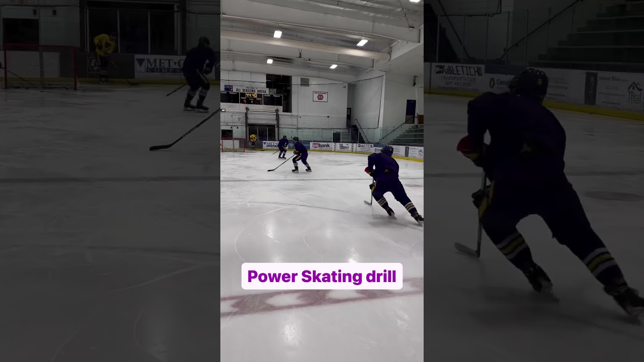 Power skating ice hockey drill