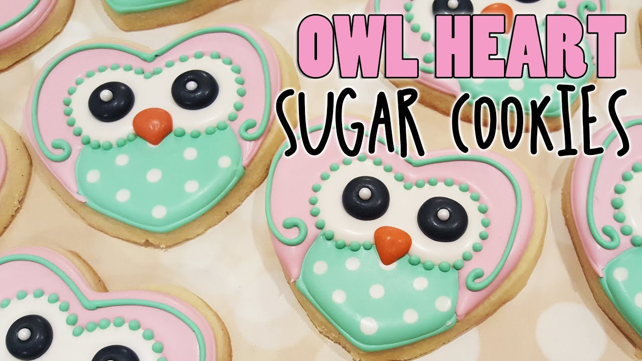 Adorable Valentine's Day Heart Shaped Owl Sugar Cookies on Kookievision
