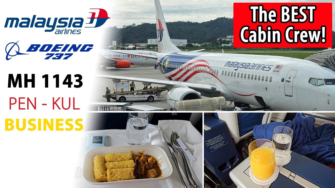 DELIGHTFUL Malaysia Airlines Cabin Crew in Business Class! | 737-800 | 🇲🇾 Penang to 🇲🇾 Kuala Lumpur