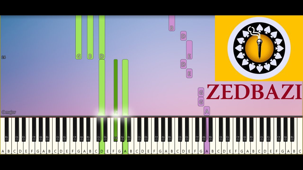 Zedbazi - Daro baz kon (Piano Tutorial) زدبازی - درو باز کن پیانو