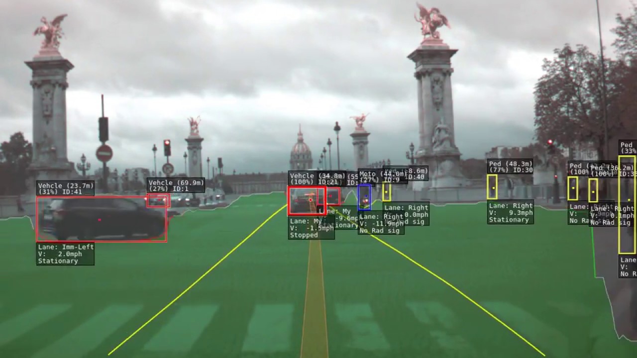 Paris streets in the eyes of Tesla Autopilot