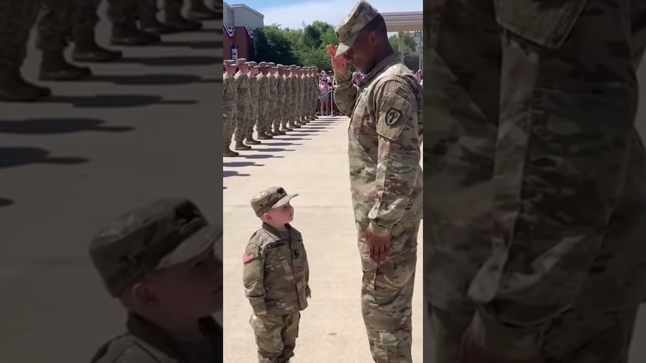 Cutest Baby Soldier Salute Ever 🫡 | 2-Year-Old Asks &ldquo;Mission Complete?&rdquo; ❤️ #cutebaby