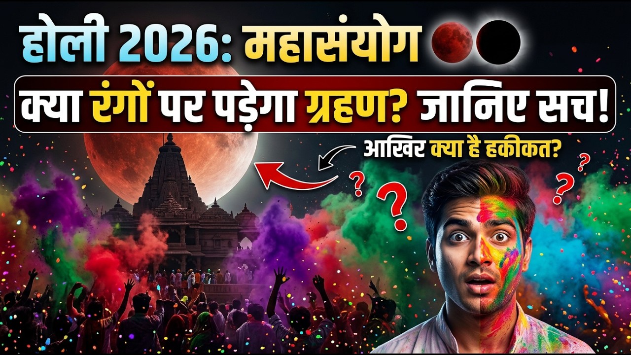 होली 2026 में चंद्र ग्रहण का महासंयोग 🌑 क्या रंगों पर पड़ेगा ग्रहण? जानिए सच!