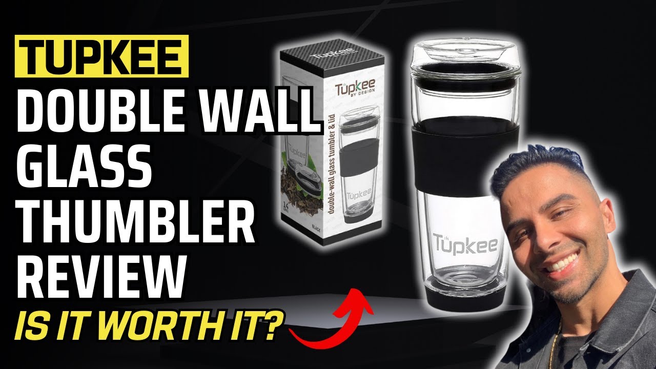 TUPKEE Double Wall Glass Tumbler Review: 14oz Insulated Tea/Coffee Mug with Lid for Travel!