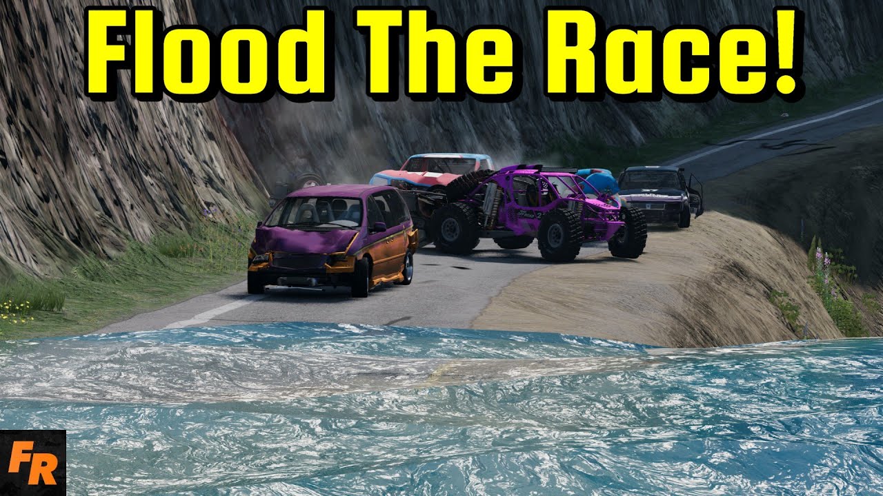 Flood The Race! - Random Car Chaos - BeamNG Drive