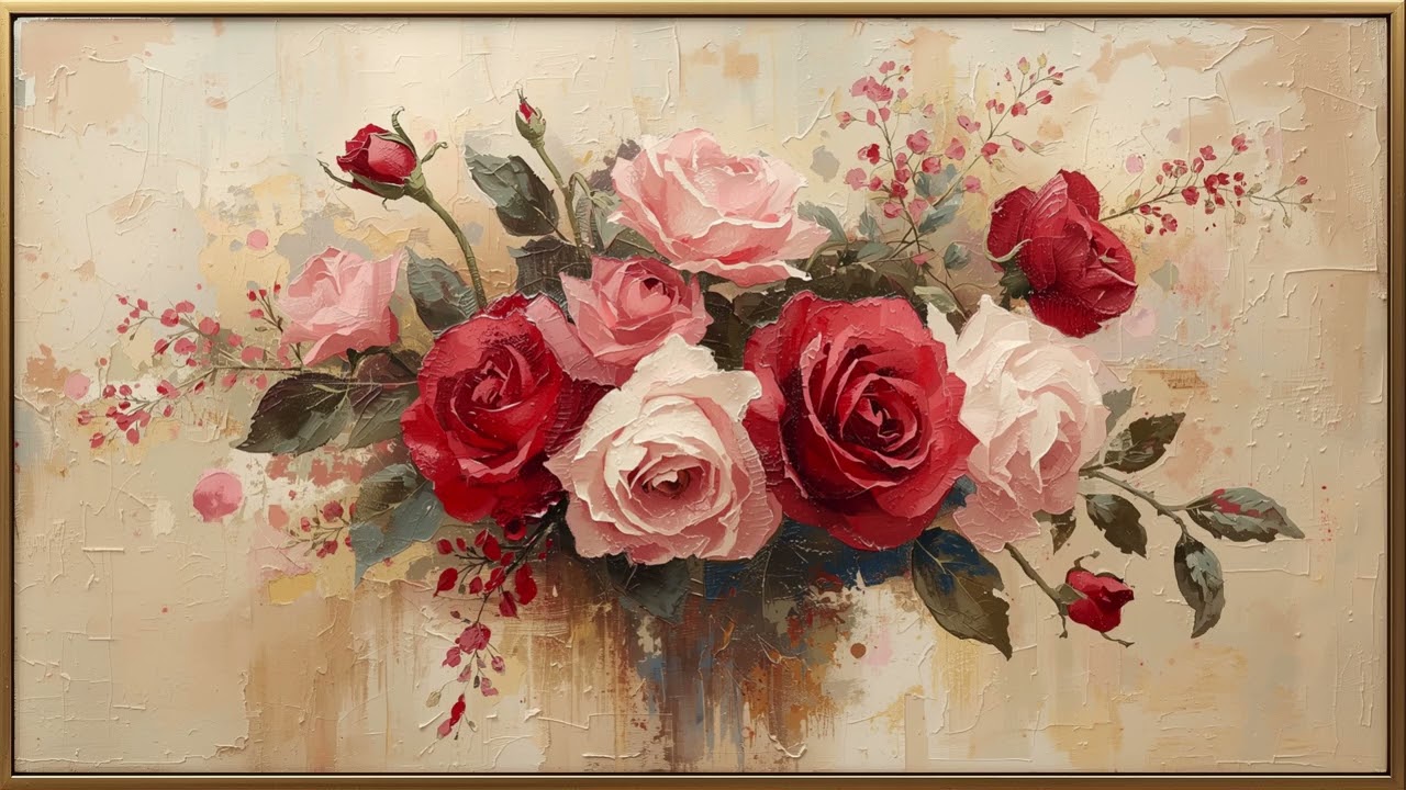 Floral Valentine's Day Oil Painting | Free TV Art | Holiday Scenes
