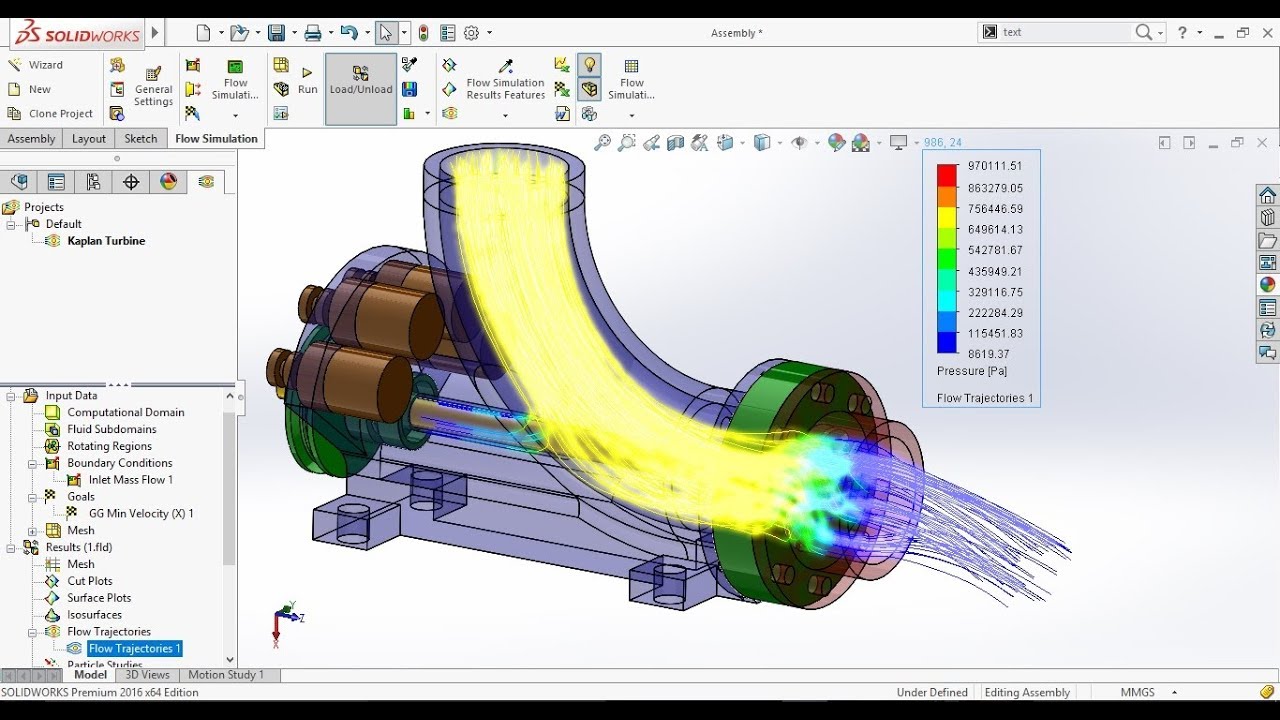 SolidWorks Flow Simulation Tutorial on Kaplan Turbine