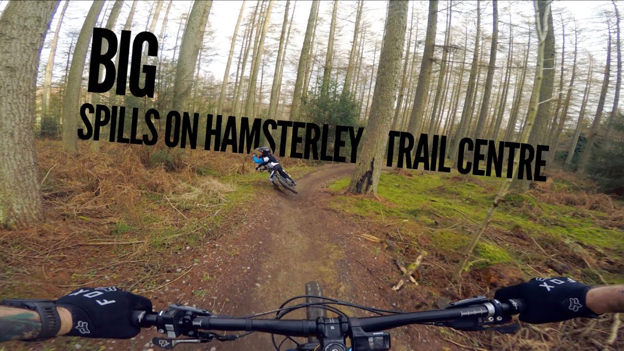 Hamsterley Forest Mtb K Line. Big spills with the next generation.