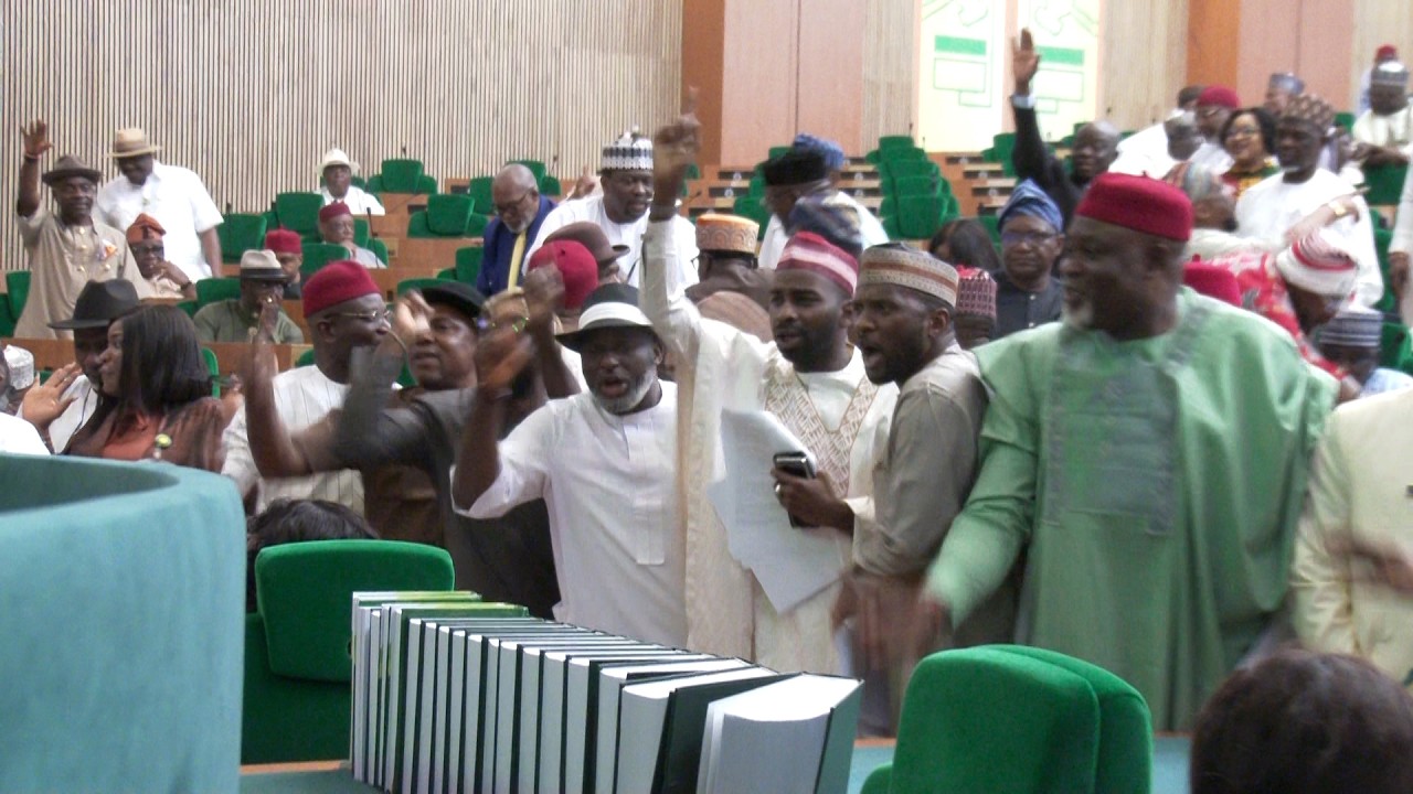 Drama as Lawmakers Protest Passage of electoral Act Speaker Ben Kalu Ignores...