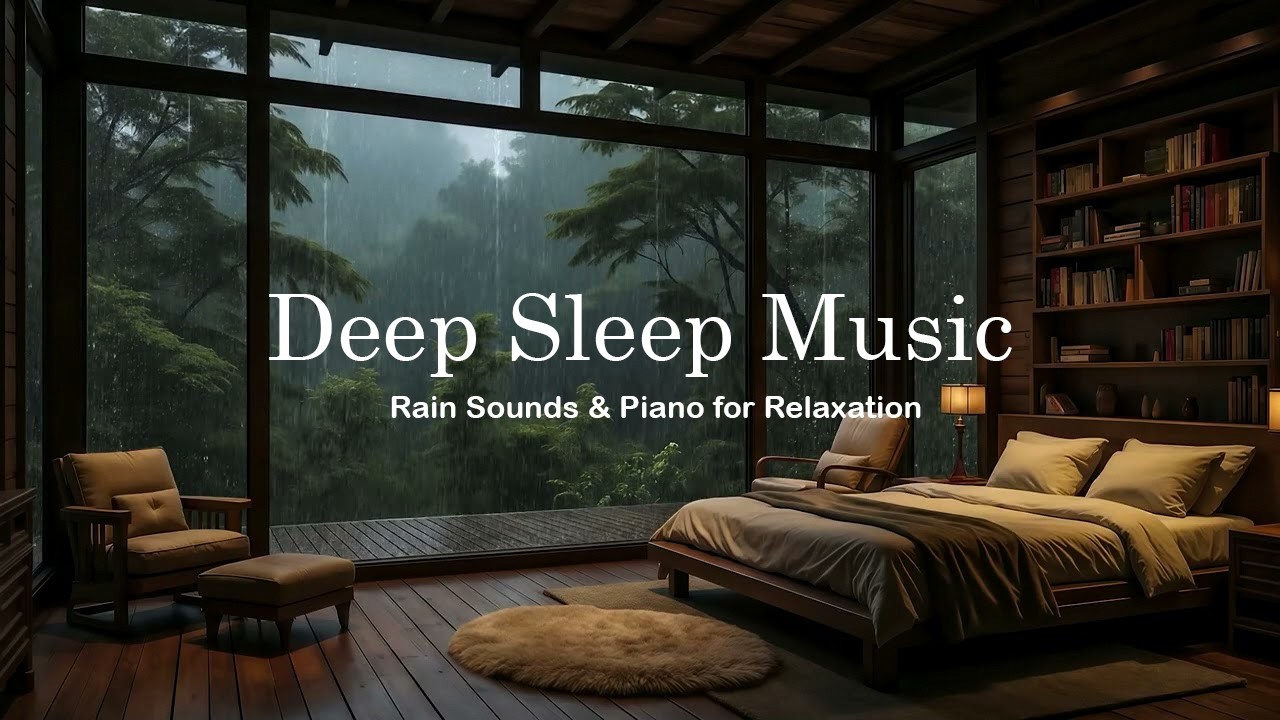 Rain Sounds and Relaxing Piano – Deep Sleep Music for Stress Relief