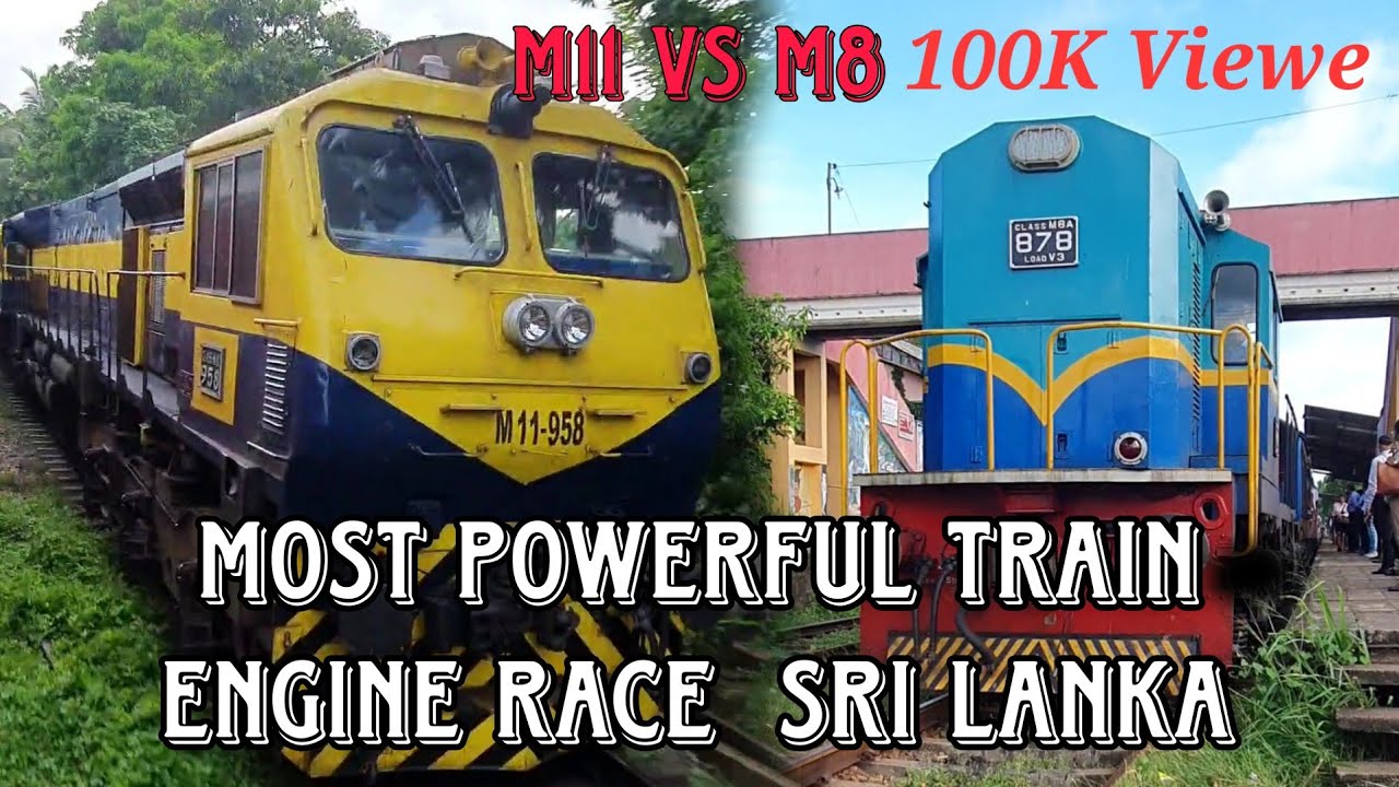 Most Powerful Train Engine Race Sri Lanka  Class M11 & Class M8 🚂 #train #express #srilanka