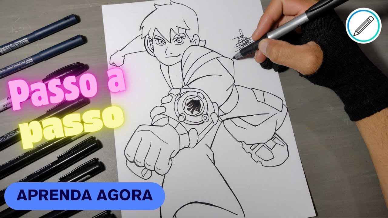 Tutorial de como desenhar o Ben 10 - passo a passo