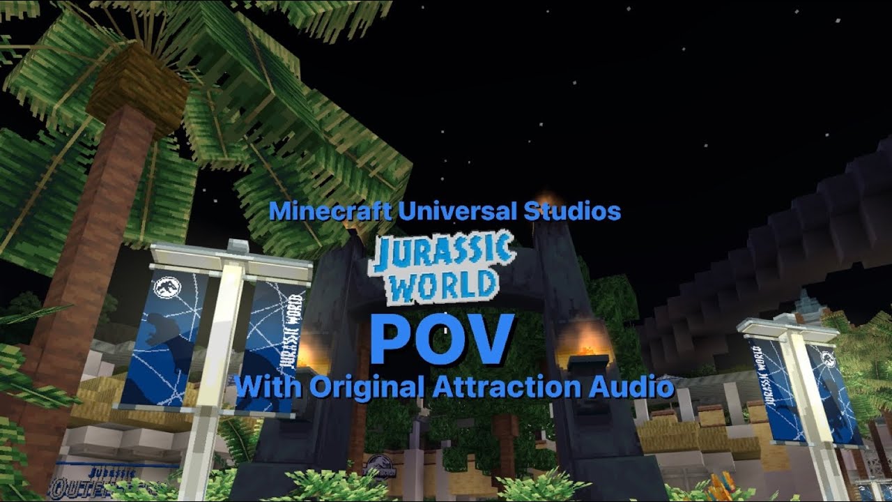 Minecraft Jurassic World: The Ride POV with Original Attraction Audio