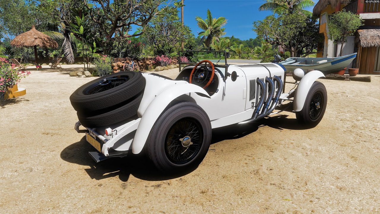 Forza Horizon 5 . Mercedes-Benz SSK 1929 . Car Show Speed Jump Crash Test Drive .