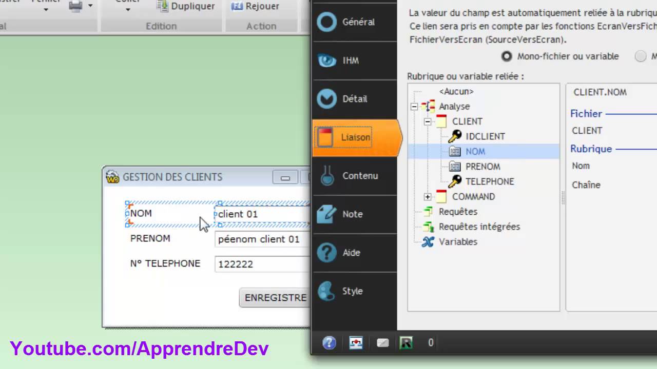 Transfert des donnée d'un tableau vers une fenêtre windev