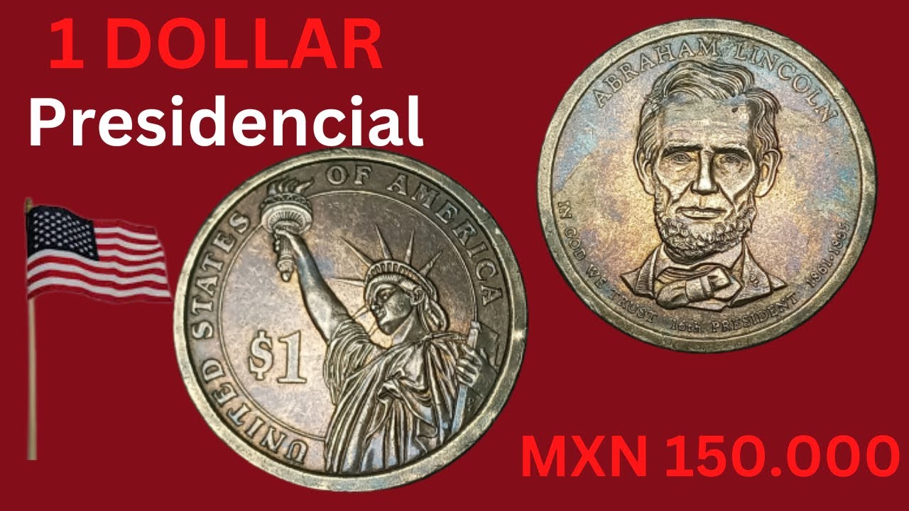 Moneda de 1 dollar de Lincoln de 2010. Abraham Lincoln moneda conmemorativa presidencial