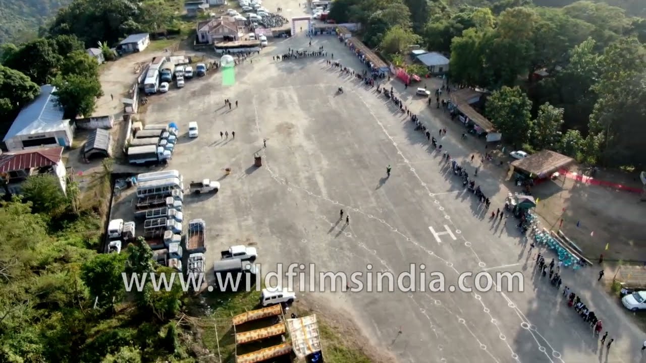Thrilling motorcycle stunts at Mizoram Winter Festival 2018 | Aerial Footage