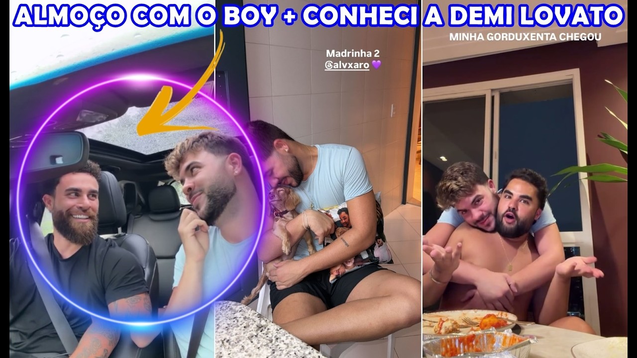Alvaro Xaro almoçando com o boy + Conhecendo a Demi Lovato + Dia de karaokê | Stories do Alvaro