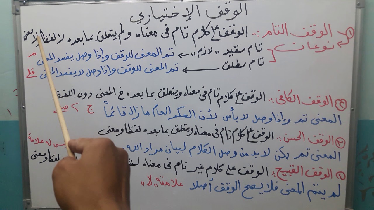 شرح ميسر لدرس الوقف والابتداء 10 الوقف الاختياري التام المقيد (اللازم ) والتام المطلق