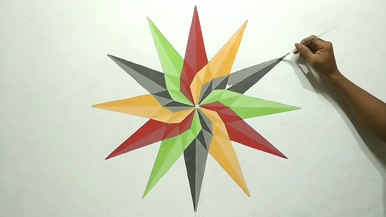 3D OPTICAL ILLUSION FLOWER | 3D WALL PAINTING | BUNGA DECORATION