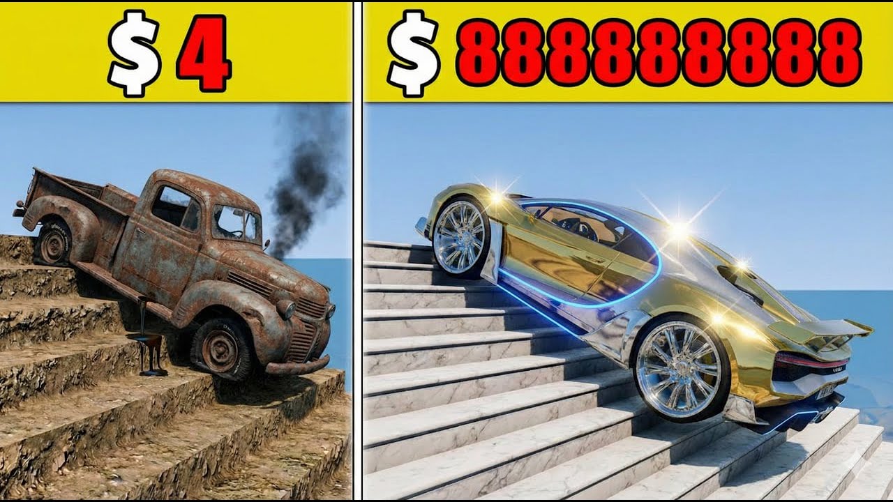 BMNG Drive - Epic High Speed Monster Truck Jumps Crashes #2 - BeamNG Drive