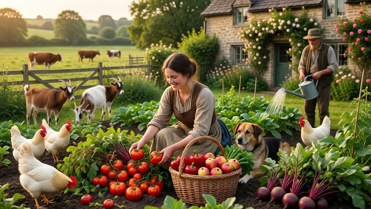 Slow Living in the Countryside | Fresh Harvest, Farm Animals & Quiet Mornings
