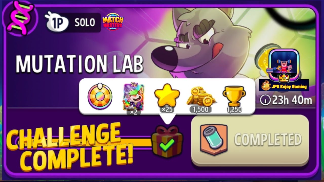 Mutation Lab Solo Challenge/ 100 DNA/ 3500 Score/Match Masters