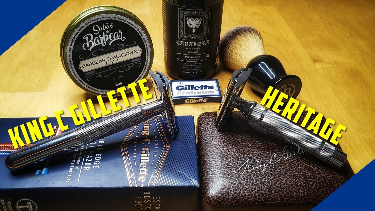 💈 King C Gillette vs Gillette Heritage | Cavalera, Sabão Barbear Tradicional Brasil + CUPOM 💈